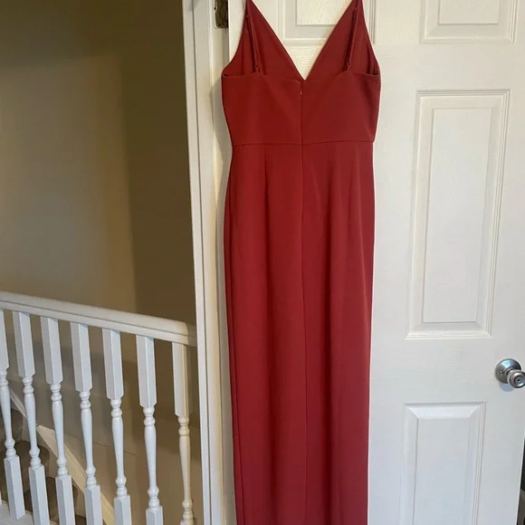 The Ines V-neck Tulip Gown / Dress In Sienna. Made by WAYF. - Picture 7 of 7